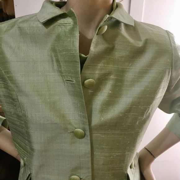 Vintage 90’s Jill Stuart for Bergdorf Goodan fabulous retro chic raw silk dress. - Picture 12 of 16